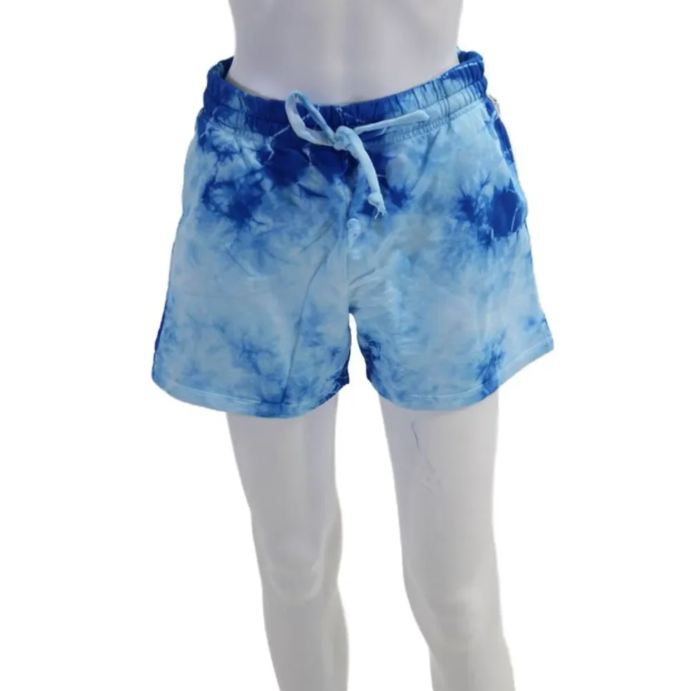 Year Of Ours Womens Drawstring Tie Dyed Boyfriend Sweat Shorts Blue Size XS